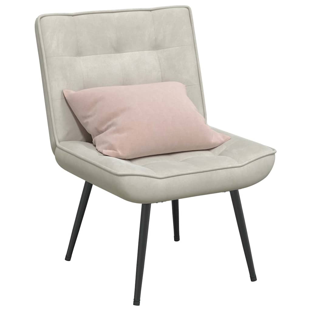 Poltrona Relax 64x74x84 cm Crema in Velluto