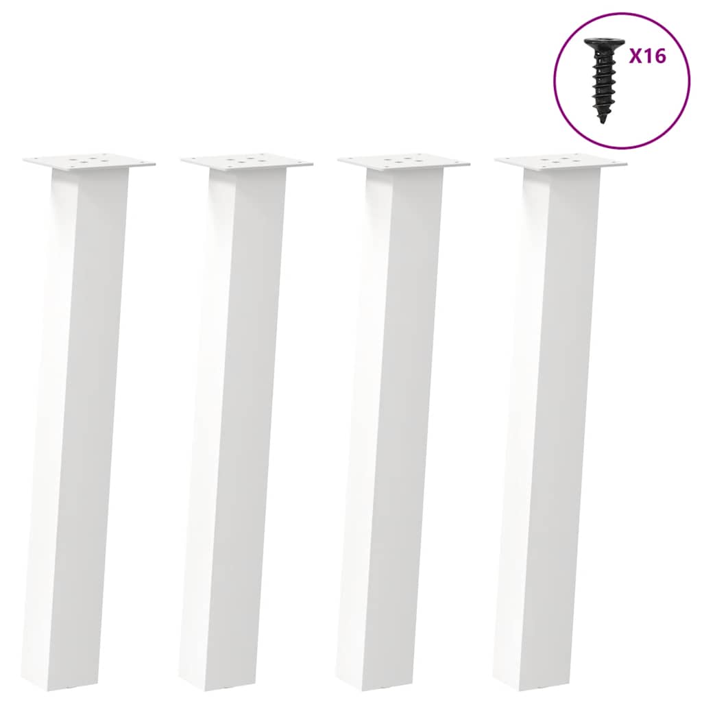 Gambe per tavolo consolle 4 pz bianche 72 cm in acciaio