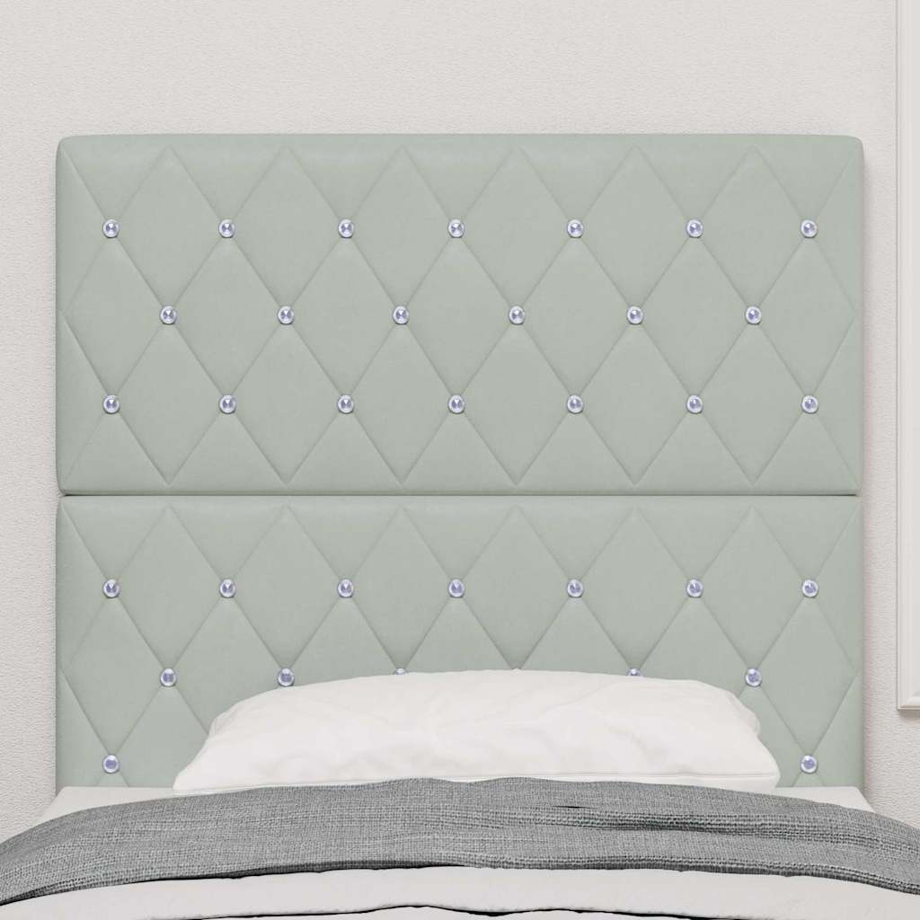 Testiera LED con strisce LED Grigio chiaro 80 cm Velluto