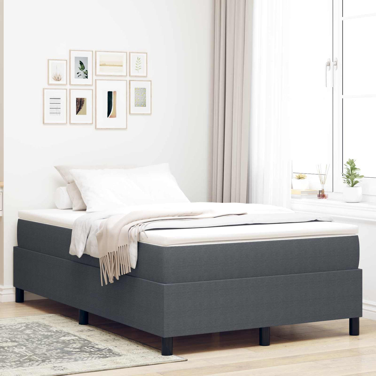 Struttura letto piattaforma Grigio scuro 120 x 190 cm