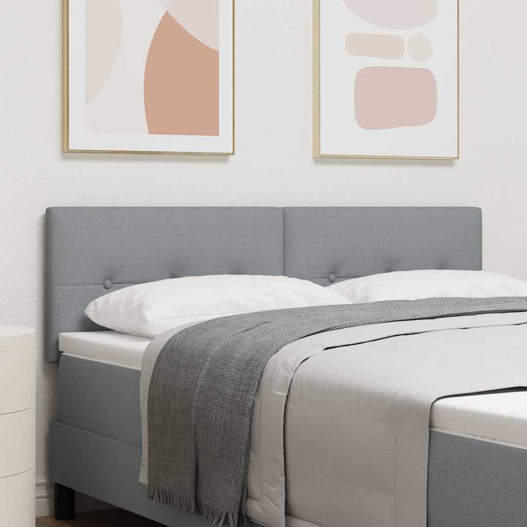 Testiera LED con strisce LED Grigio chiaro 160 cm Tessuto