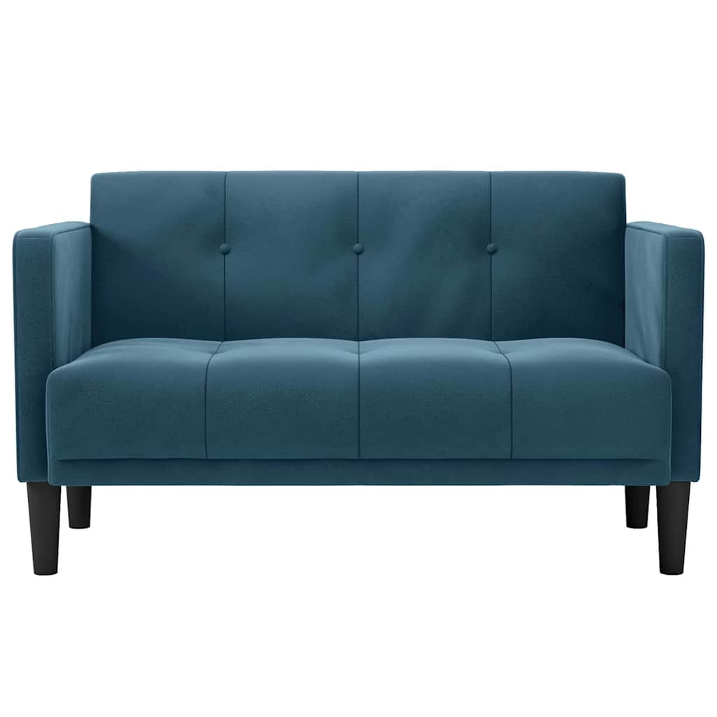Divano Divanetto Blu 111 cm in Velluto