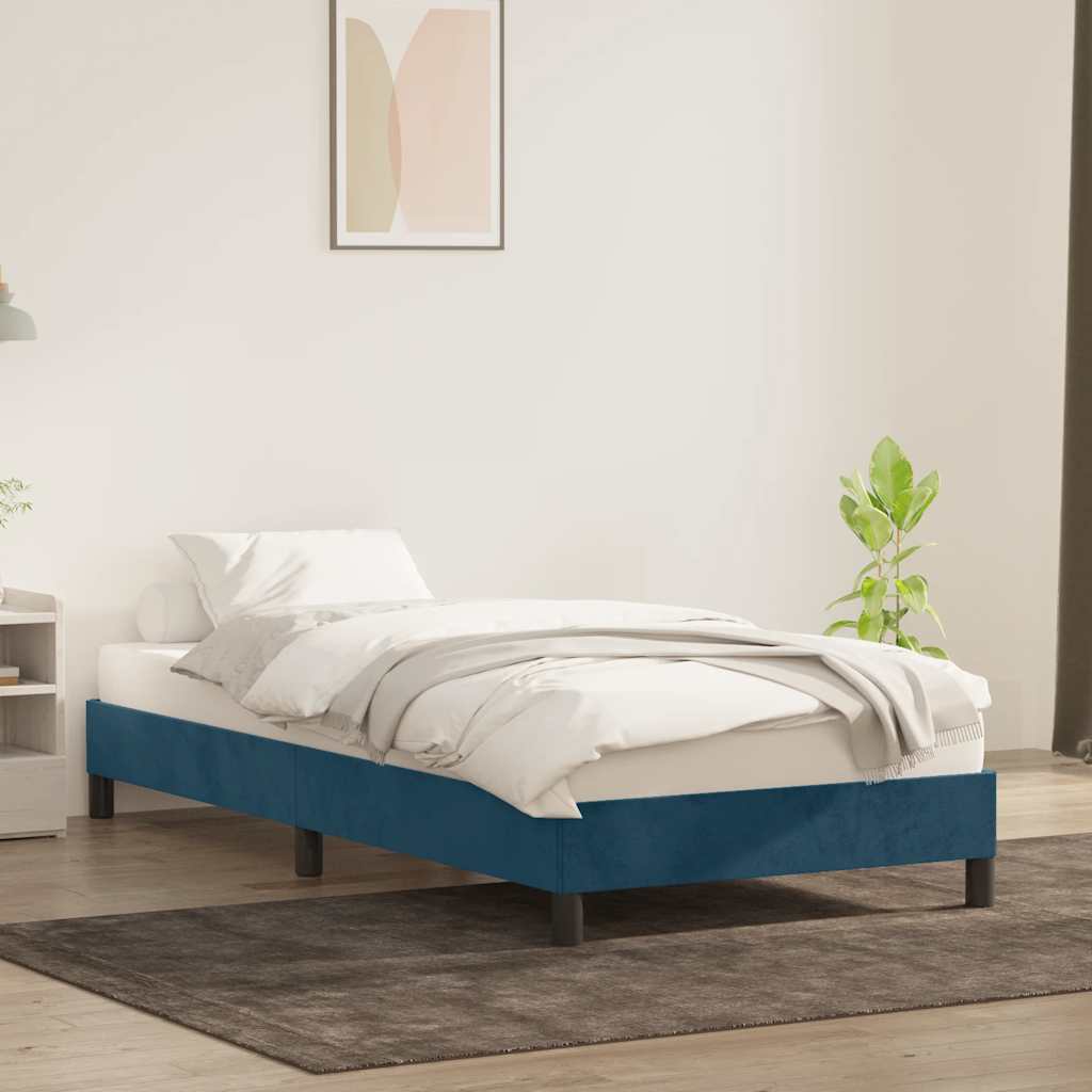 Giroletto senza Materasso Blu Scuro 100x210 cm in Velluto