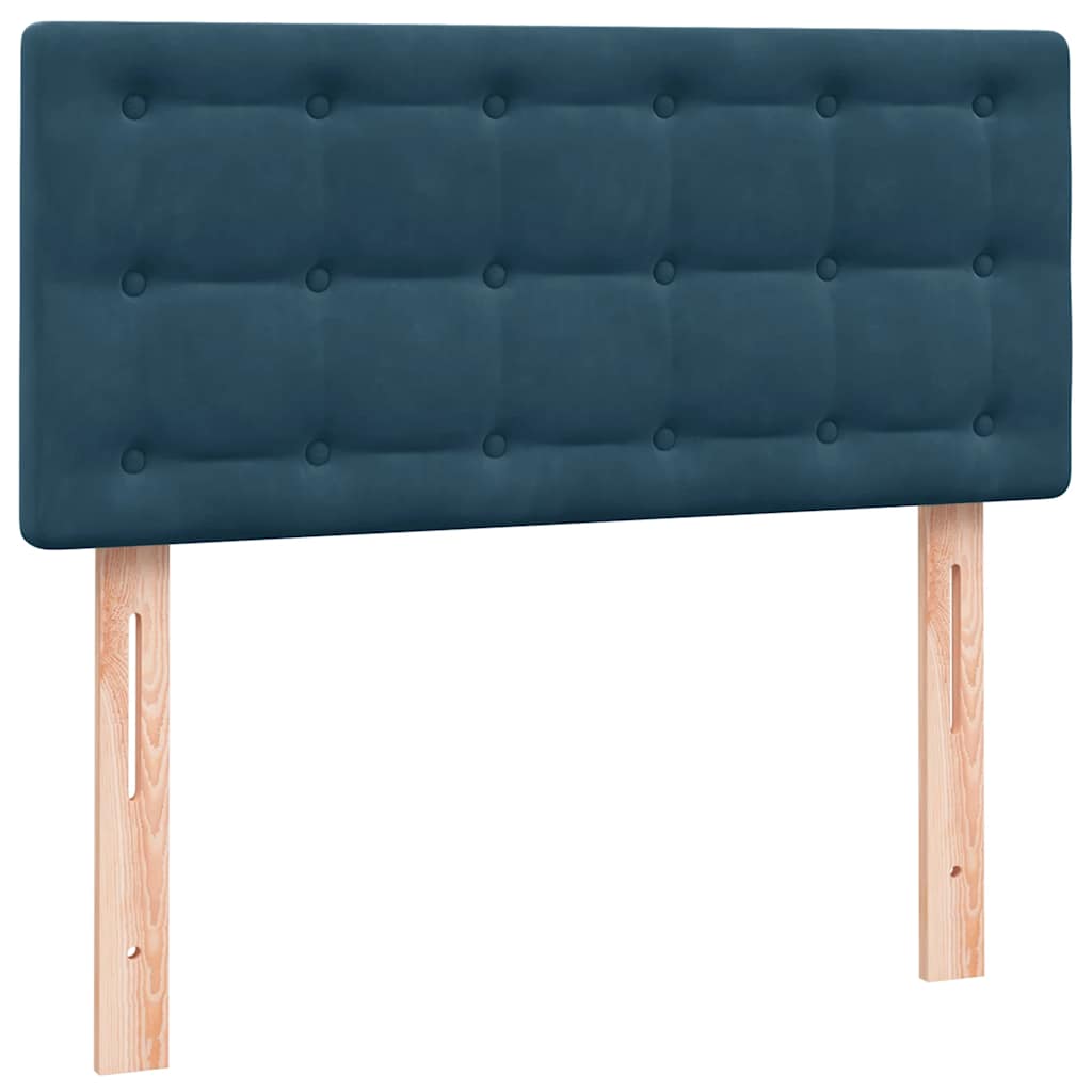 Giroletto a Molle con Materasso Blu Scuro 80x220 cm Velluto