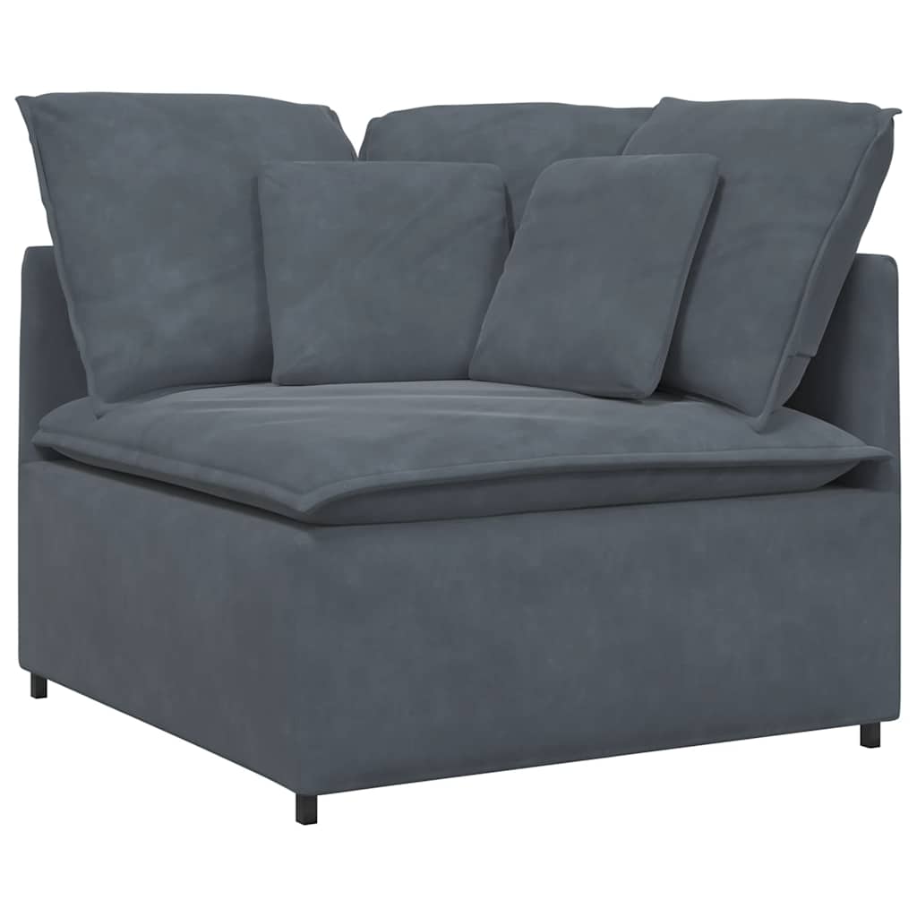 Modulo Angolare Divano Modulare con Cuscini Grigio Scuro 100 cm