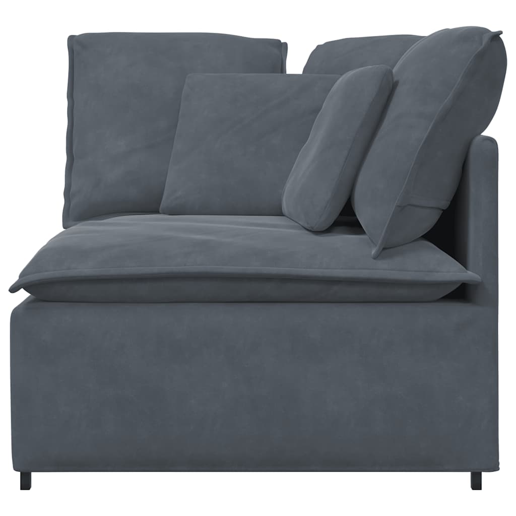 Modulo Angolare Divano Modulare con Cuscini Grigio Scuro 100 cm