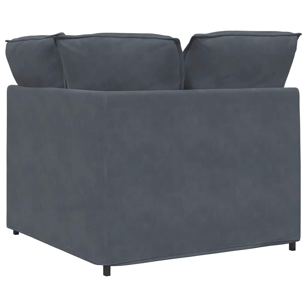 Modulo Angolare Divano Modulare con Cuscini Grigio Scuro 100 cm