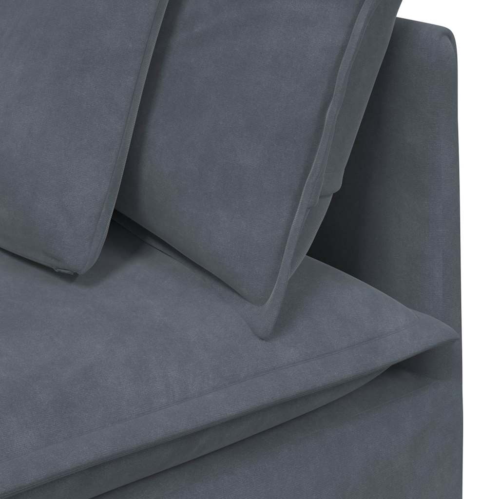 Modulo Angolare Divano Modulare con Cuscini Grigio Scuro 100 cm