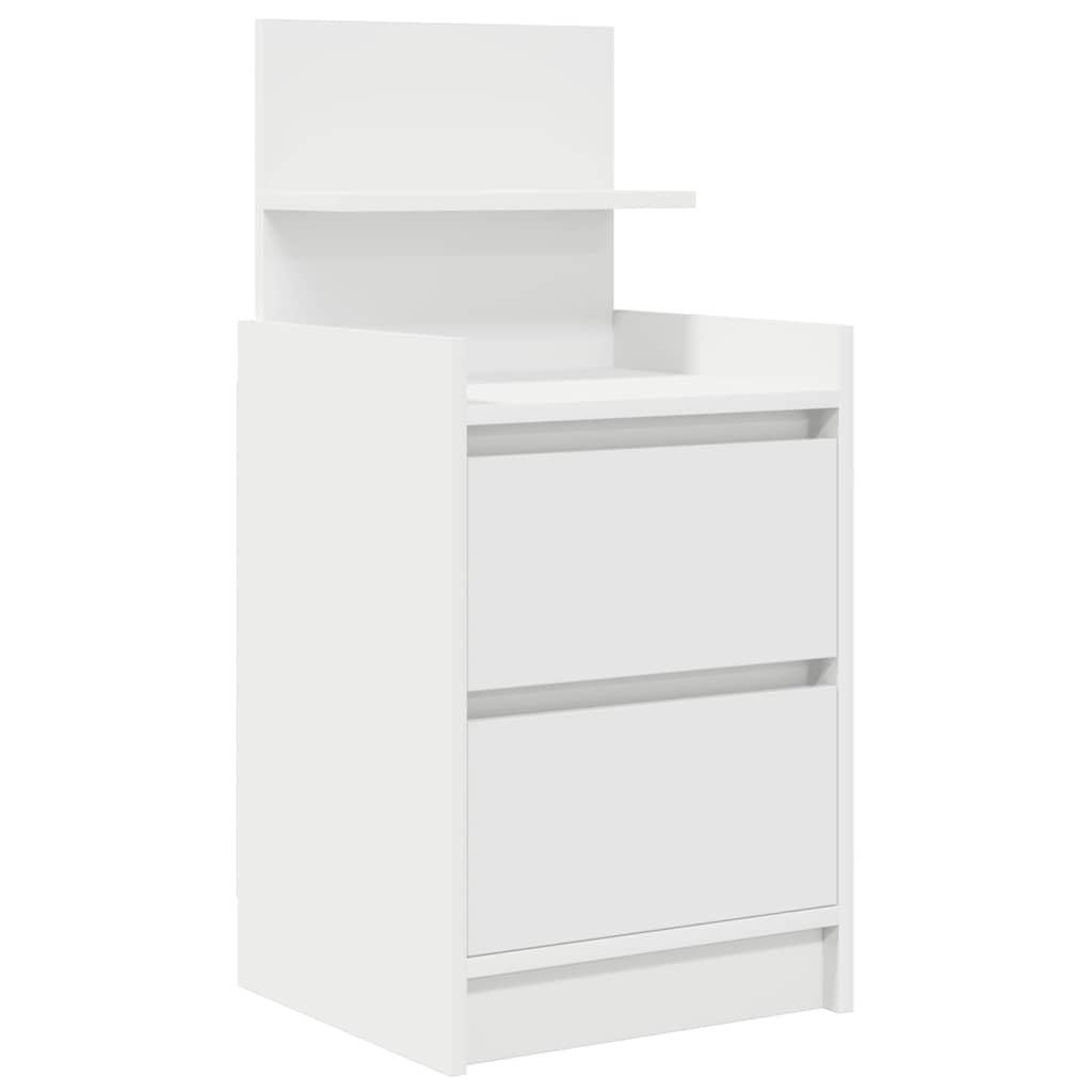Comodini con 2 Cassetti 2 pz Bianco 38x34x80 cm