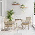 Set Bistro da Giardino 3 pz Beige polyrattan