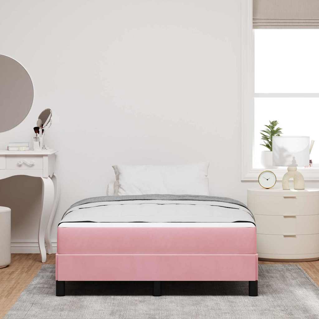 Letto a molle con materasso Rosa 120 x 200 cm Tessuto