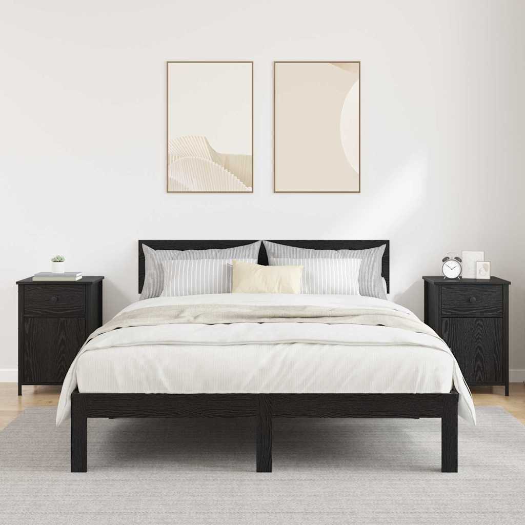 Armadio da Notte 2 pz Rovere Nero 40 x 42 x 60 cm