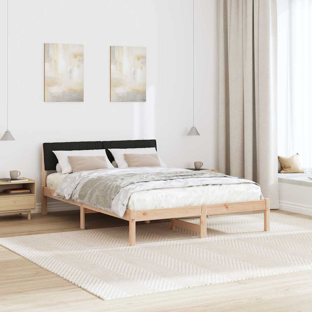 Struttura del Letto con testiera Marrone e nero 135 x 190 cm