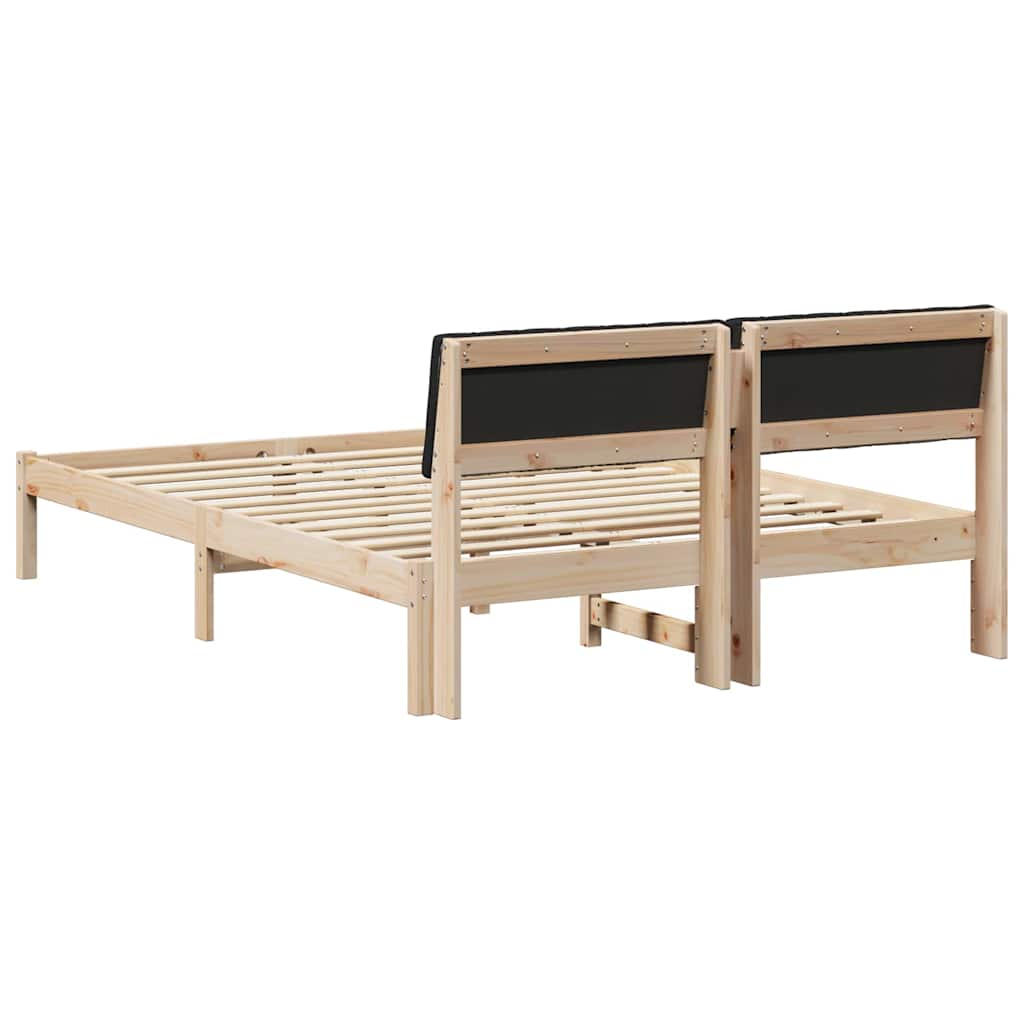 Struttura del Letto con testiera Marrone e nero 135 x 190 cm