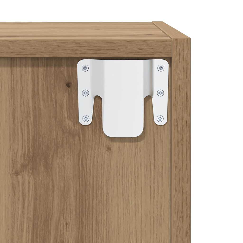 Set mobile TV 2 pz Rovere artigianale Legno ingegnerizzato
