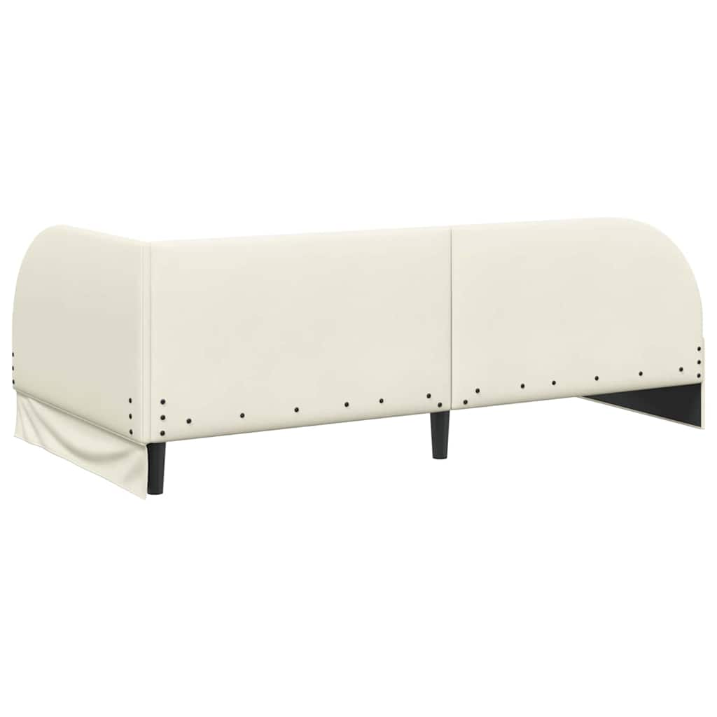 Cornice del letto ad angolo Crema 90 x 200 cm Velluto