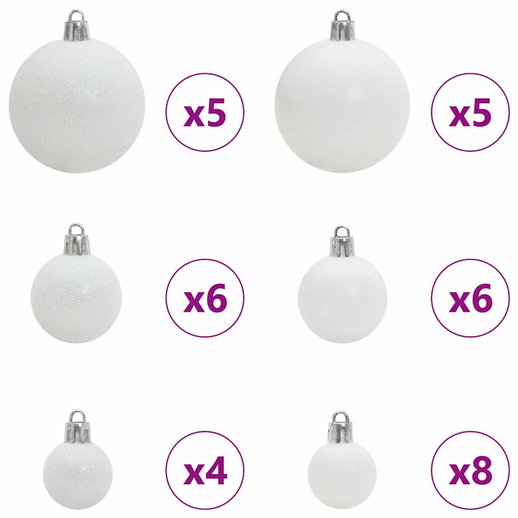 Albero di Natale Artificiale Pre-illuminato con Set di Palline