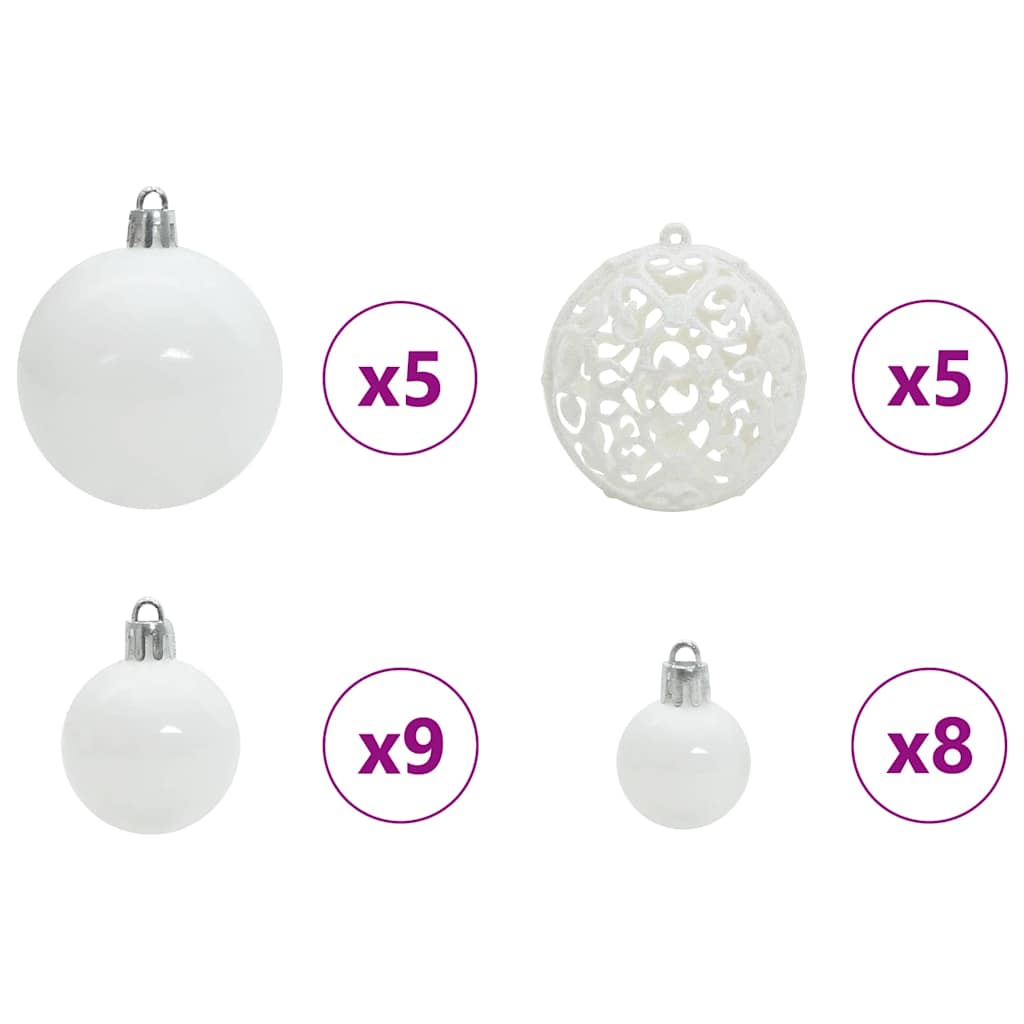 Albero di Natale Artificiale Pre-illuminato con Set di Palline