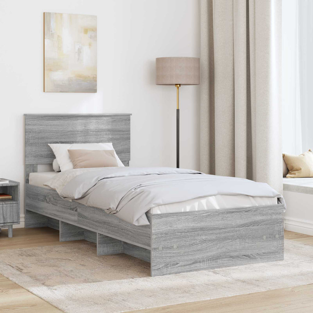 Struttura del letto Sonoma grigio 75 x 190 cm