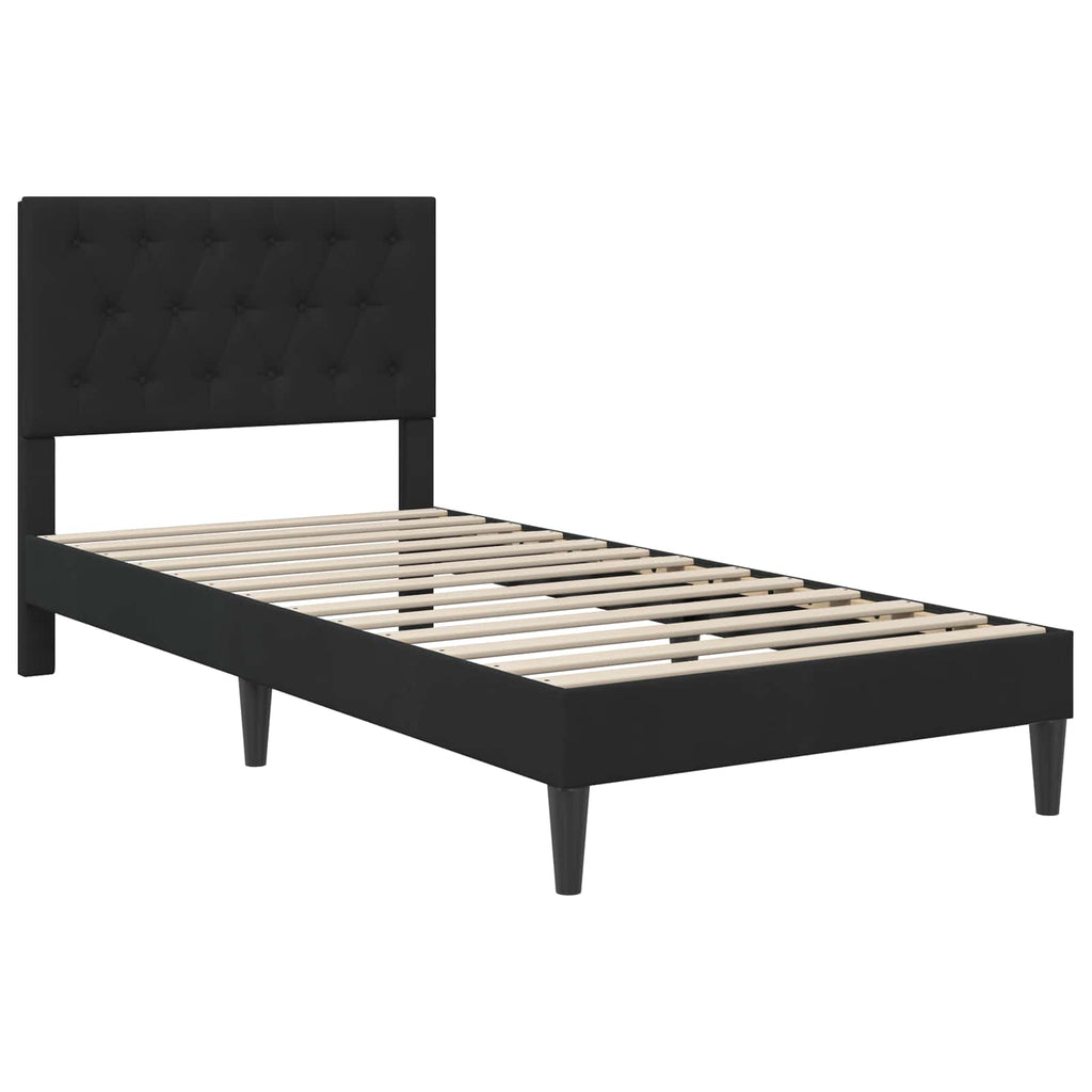 Struttura letto con materasso Nero 90 x 200 cm Velluto
