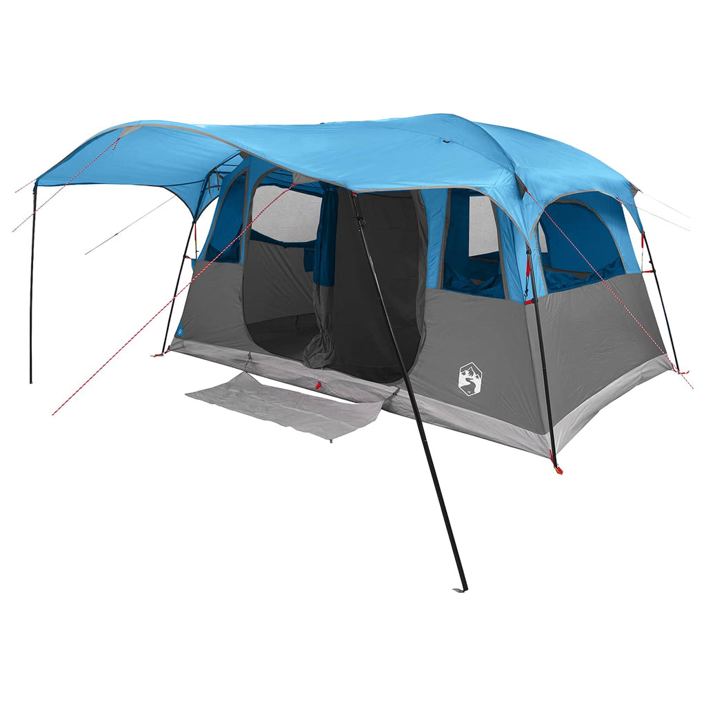 Tenda a tunnel 6 persona Blu Poliestere e Acciaio