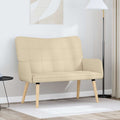 Divano a 2 Posti Crema 115 x 61 x 87 cm Tessuto
