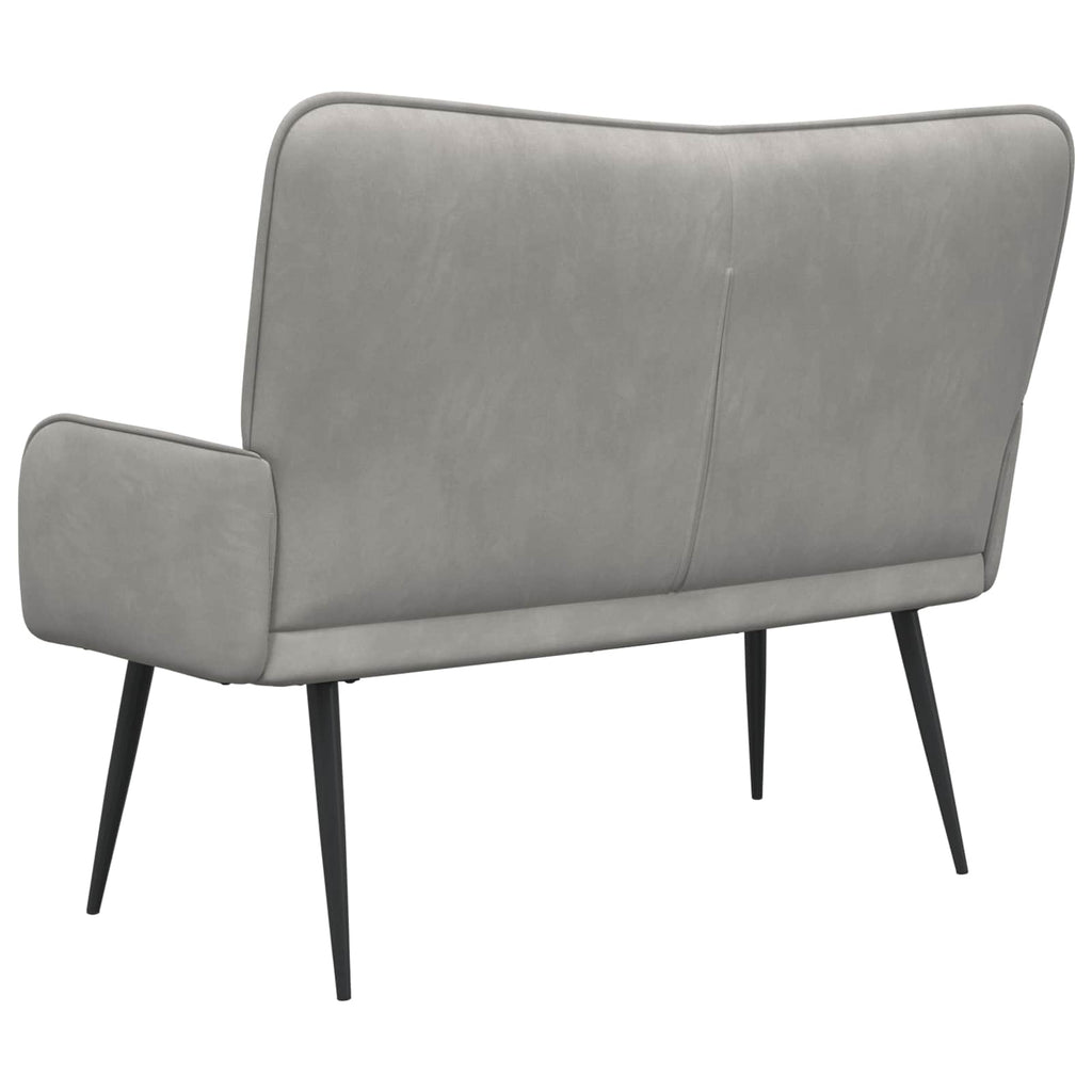 Divano a 2 Posti Grigio Chiaro 115 x 61 x 87 cm Velluto
