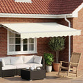 Cornice per Tenda Manuale con LED Crema e Bianco 2,5 x 2 m