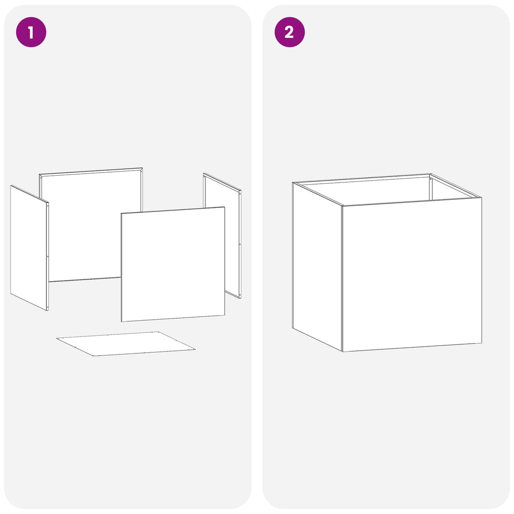 Vaso da giardino 2 pz Antracite 35 x 35 x 35 cm