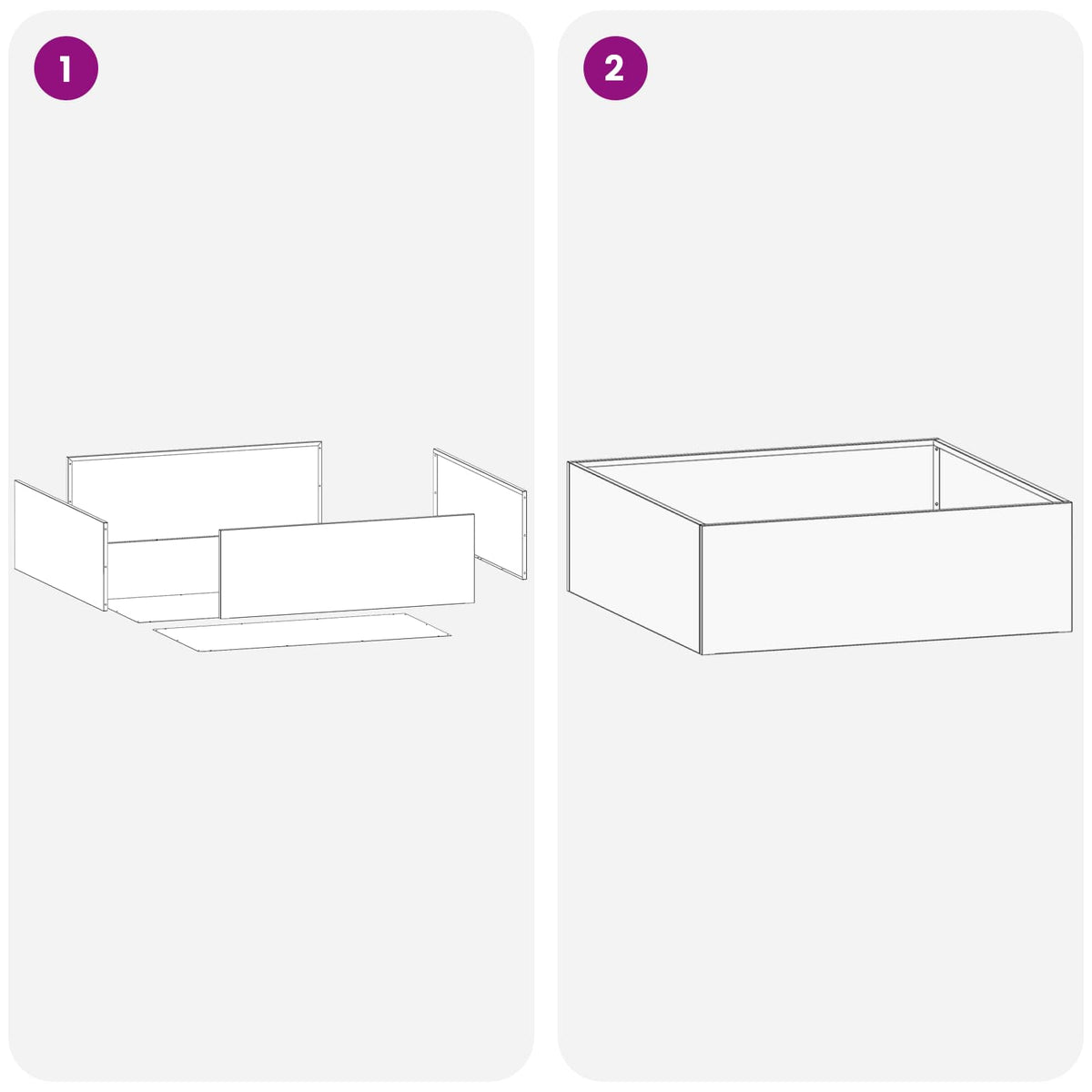 Vaso da giardino 2 pz Antracite 60 x 60 x 20 cm