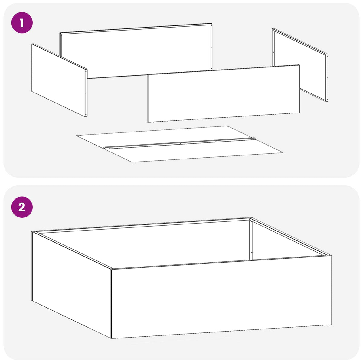 Vaso da giardino 2 pz Nero 100 x 100 x 20 cm