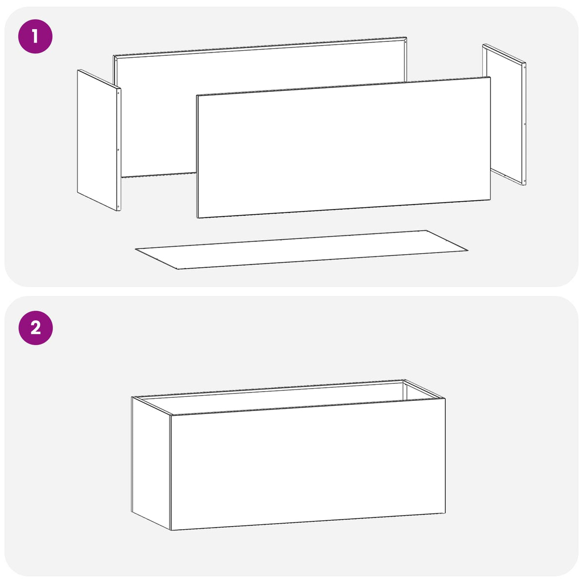 Vaso da giardino 2 pz Bianco 80 x 40 x 40 cm