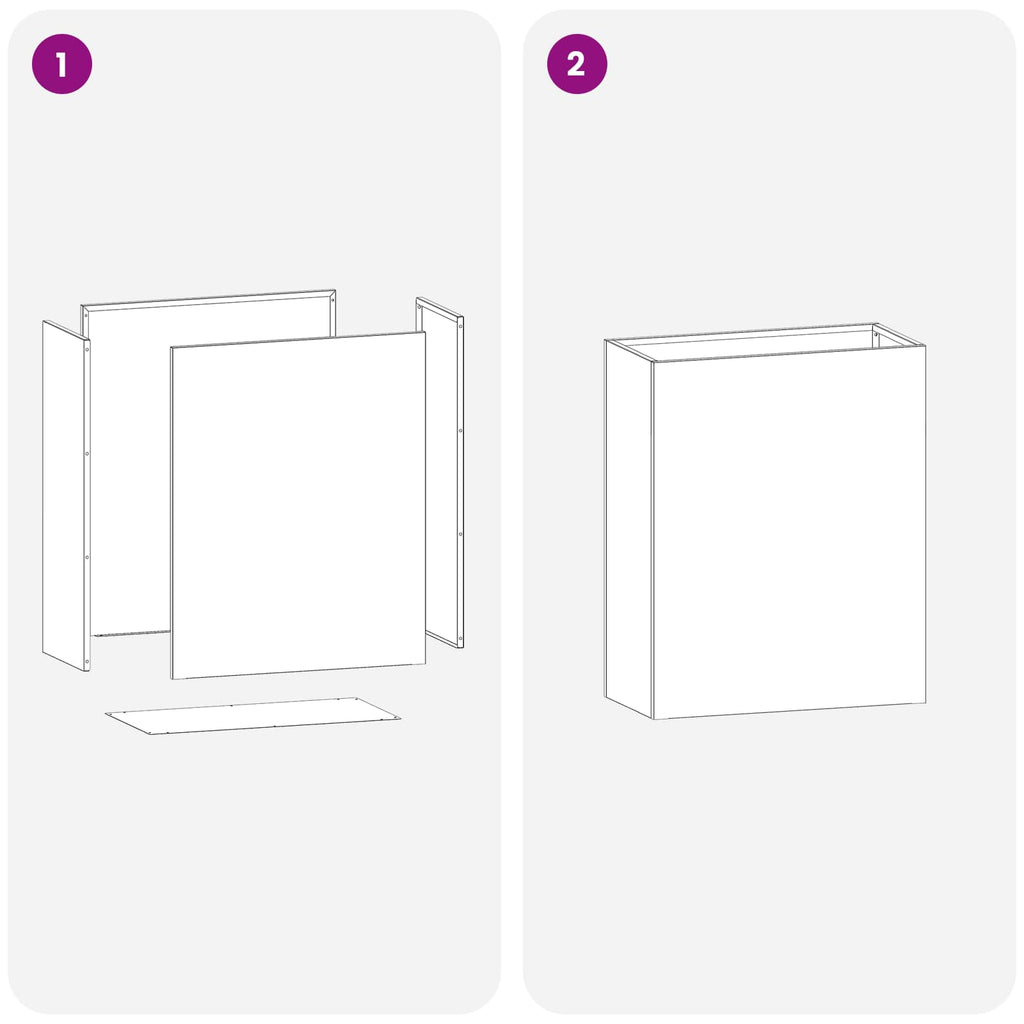 Vaso da giardino 2 pz Bianco 40 x 20 x 50 cm
