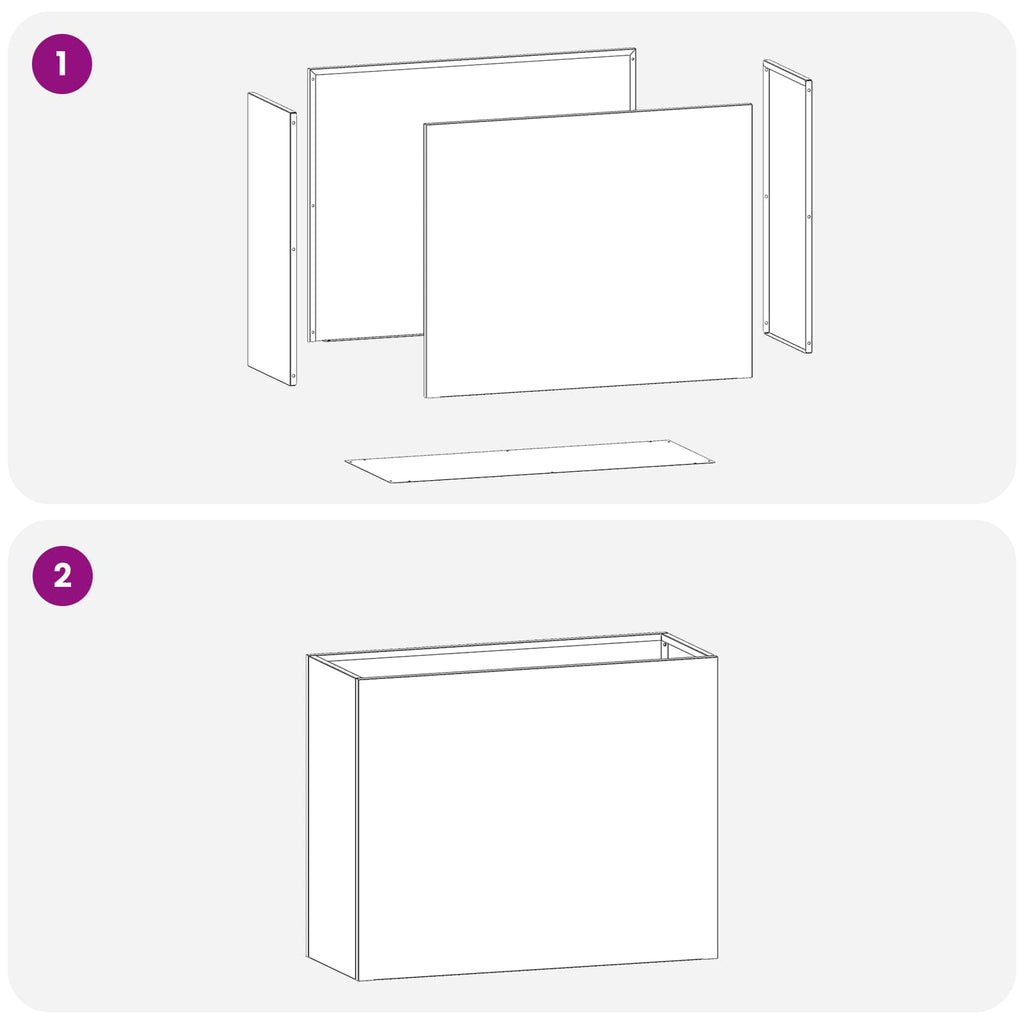 Vaso da giardino 2 pz Bianco 50 x 20 x 40 cm