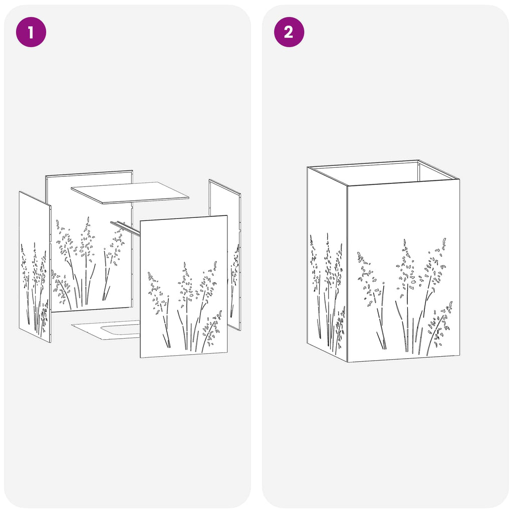 Vaso da giardino 2 pz Nero 50 x 50 x 75 cm