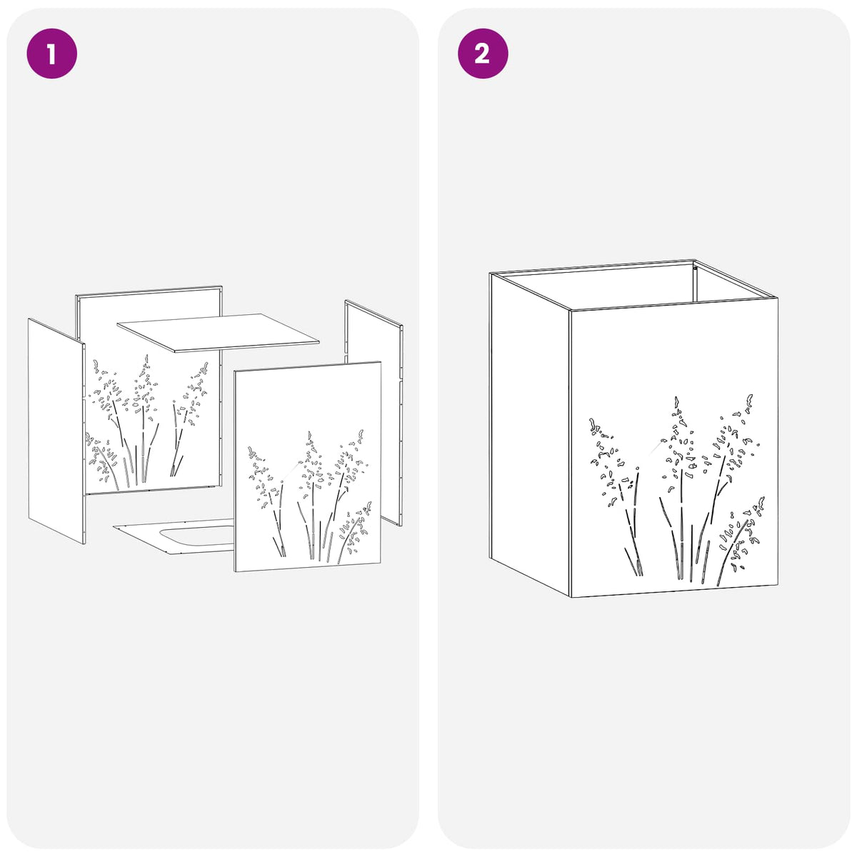 Vaso da giardino 2 pz Bianco 50 x 30 x 75 cm