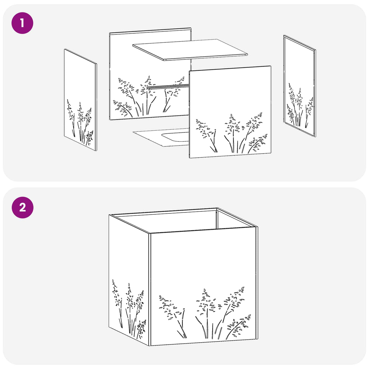 Vaso da giardino 2 pz Bianco 50 x 50 x 49 cm