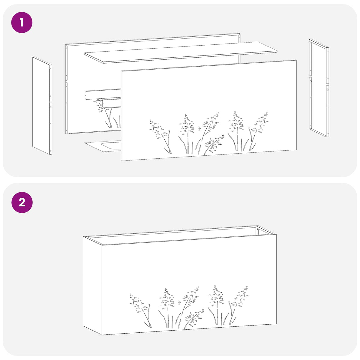 Vaso da giardino Argento 100 x 30 x 49 cm Acciaio Inox