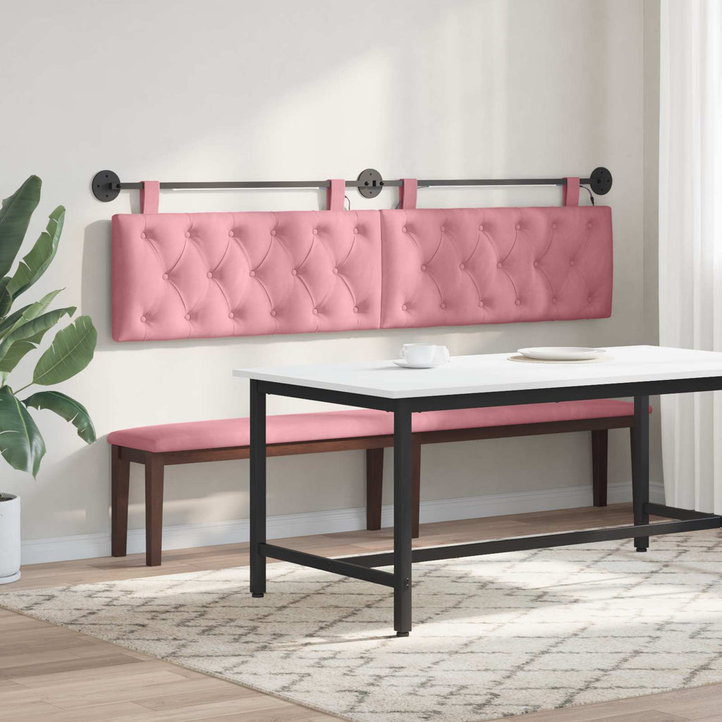 Testiera sospesa Con luce LED Rosa Velluto
