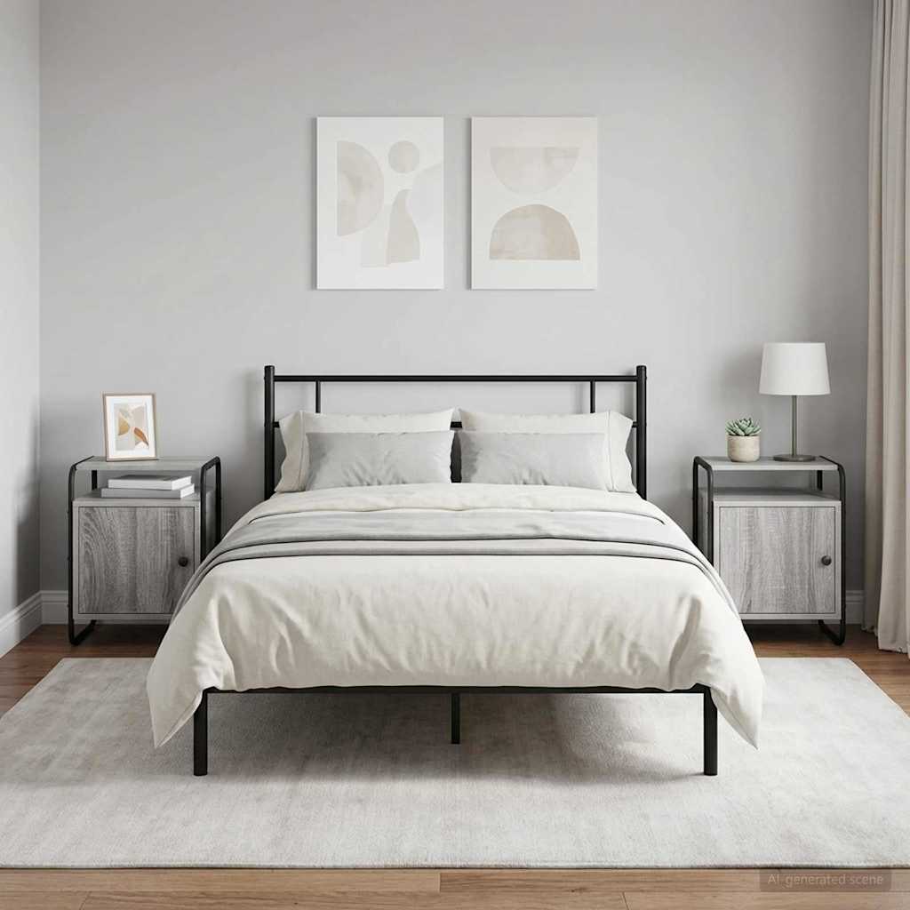 Armadio da Notte 2 pz Sonoma grigio Legno ingegnerizzato