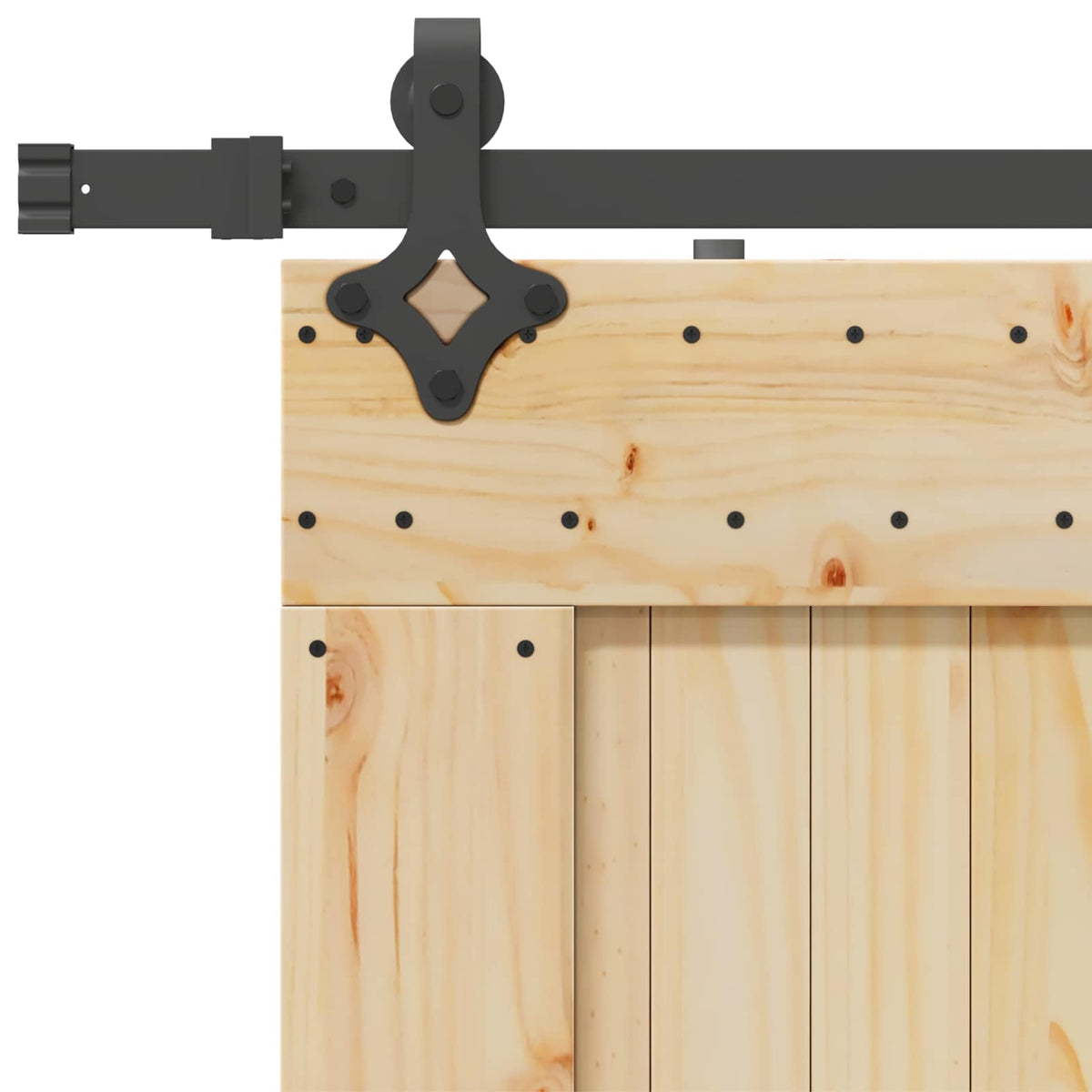Porta scorrevole NARVIK Naturale e Nero 80 x 210 cm (213,5 cm)