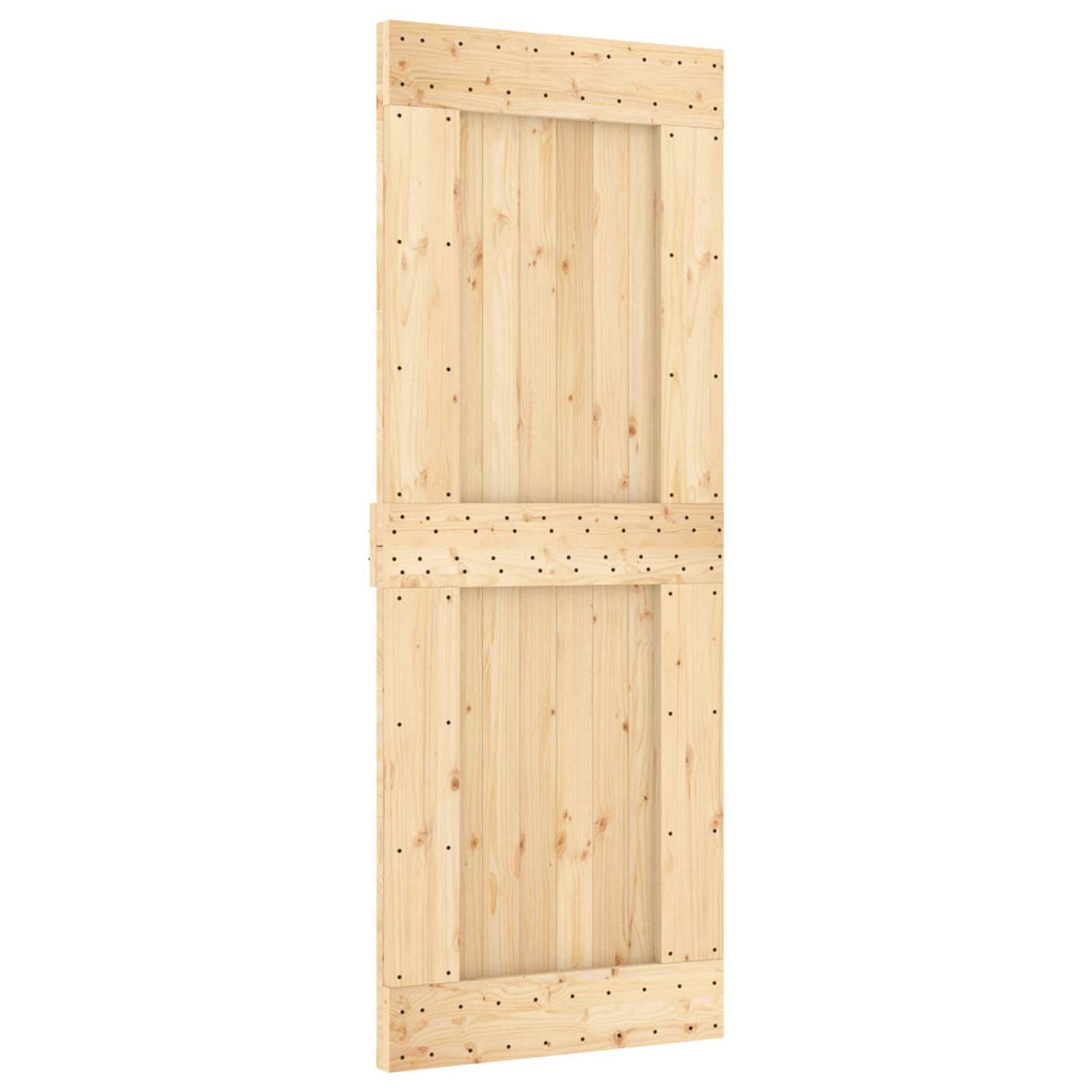 Porta scorrevole NARVIK Naturale e Nero 80 x 210 cm (213,5 cm)