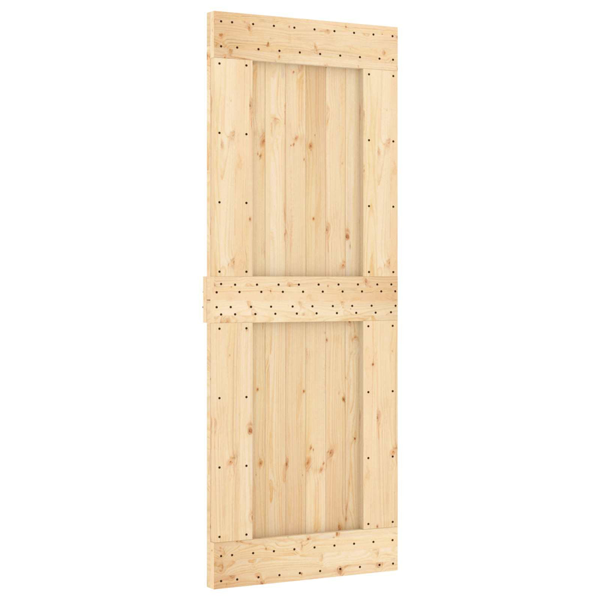 Porta scorrevole NARVIK Naturale e Nero 80 x 210 cm (213,5 cm)