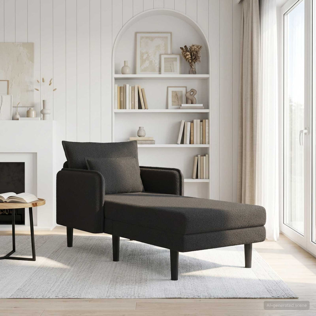 Chaise longue oversize Nero Bouclé