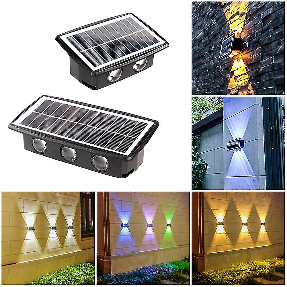 Luci da parete per esterni solari a led resistenti al calore faretto da parete a doppia testa ricaricabile impermeabile