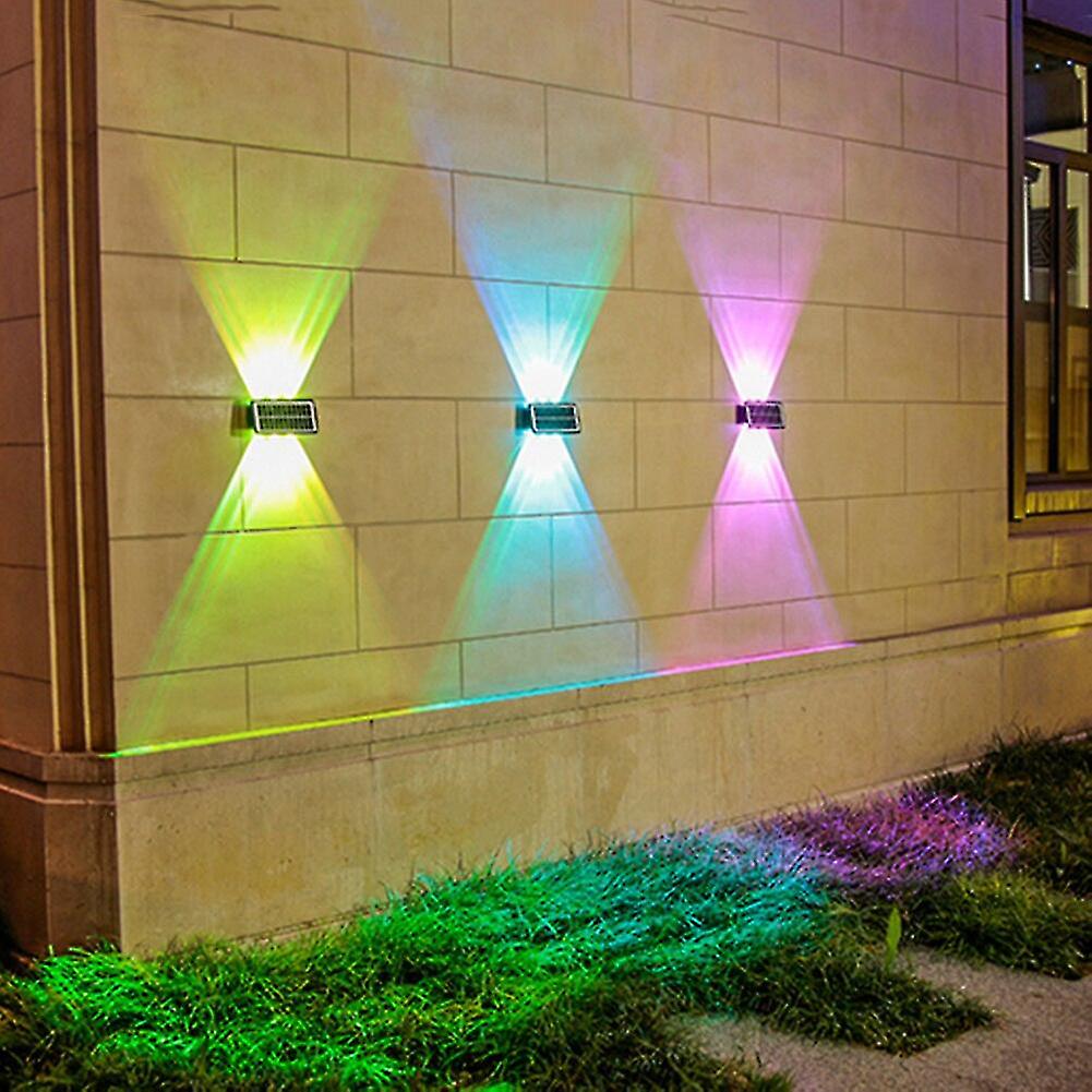 Luci da parete per esterni solari a led resistenti al calore faretto da parete a doppia testa ricaricabile impermeabile