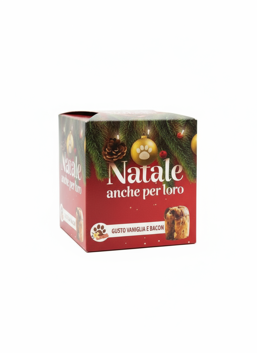 Panettone per Cani 80 g – Alimento Complementare Morbido | Gusti Vaniglia o Bacon