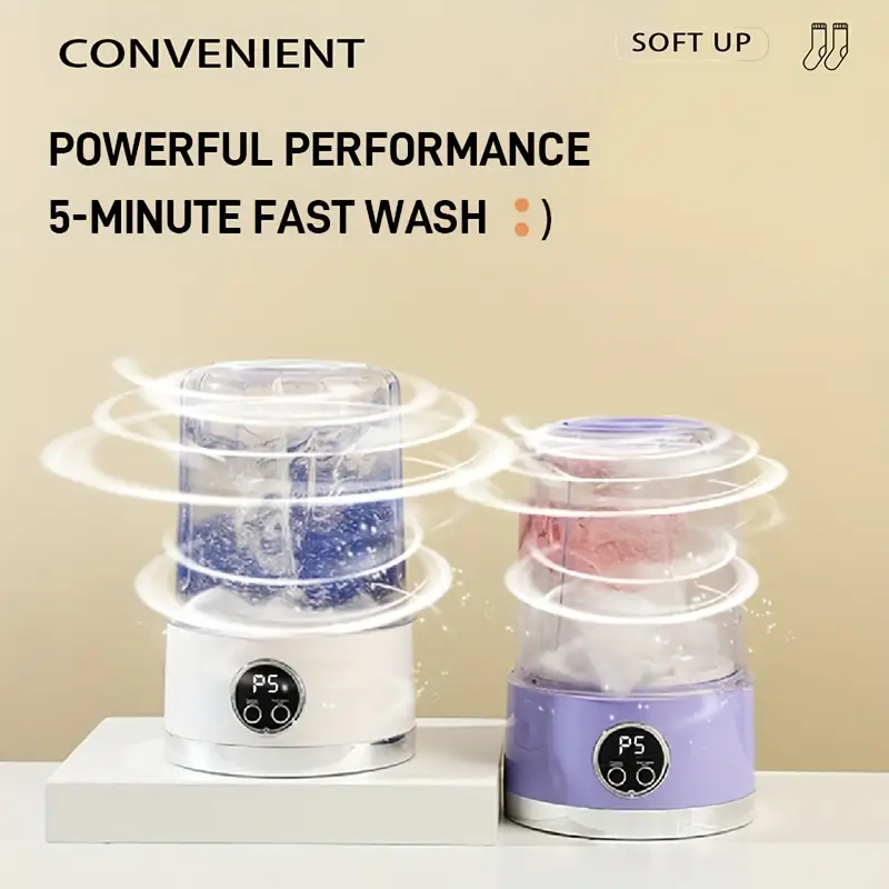 Mini Lavatrice Portatile USB – Bicchiere Lavabiancheria per Intimo 1 L | Lavaggio Rapido 5 Minuti, Senza Spina, Ideale per Viaggi