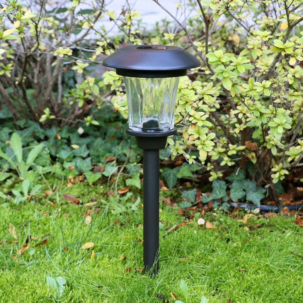 Luce Solare LED TE-B0154 da Giardino in Acciaio Inossidabile con Paralume in Vetro Diamantato