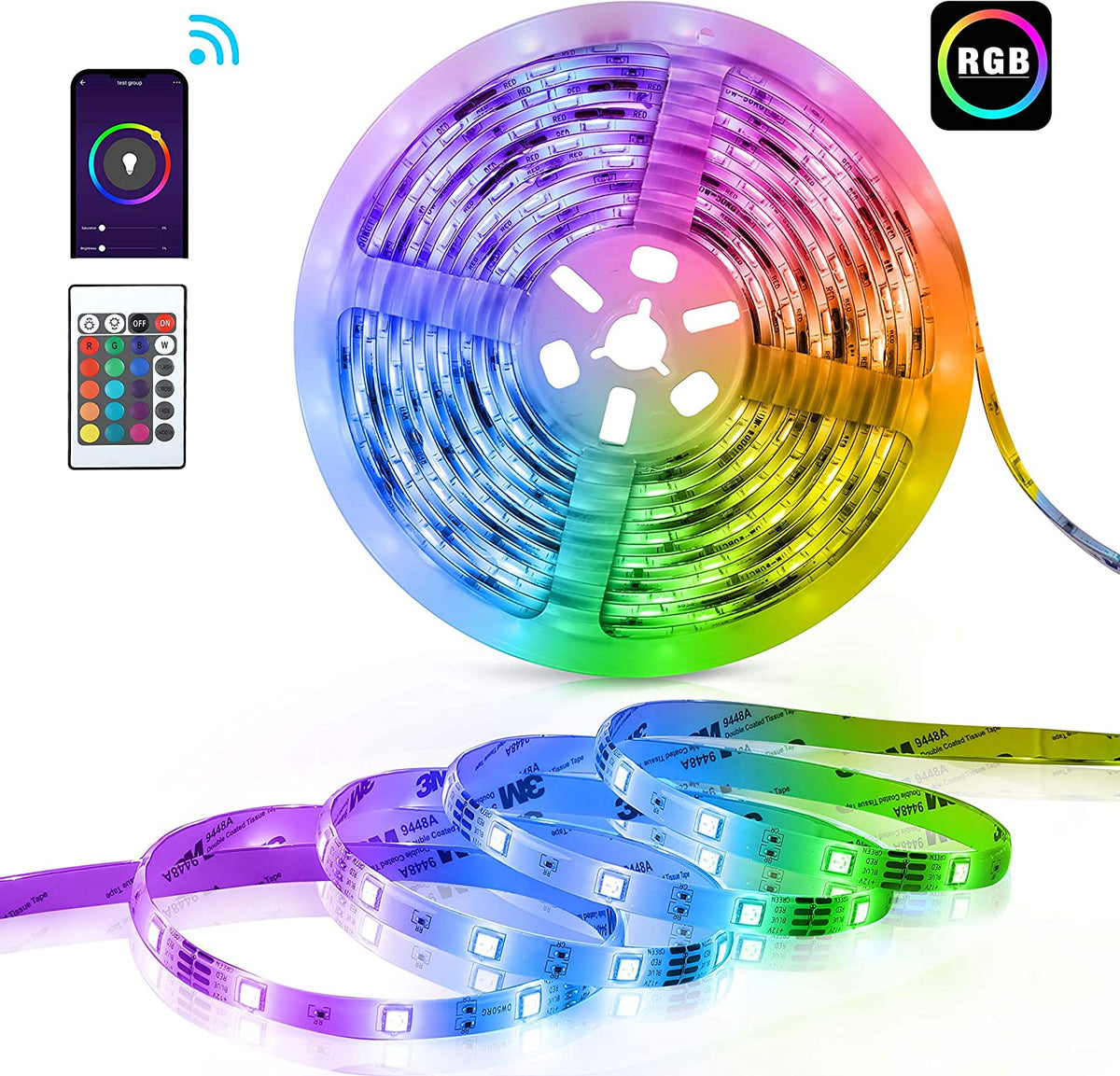 Striscia Strip Led Usb Rgb Per Retroilluminazione 2Mt 3 Mt 5Mt